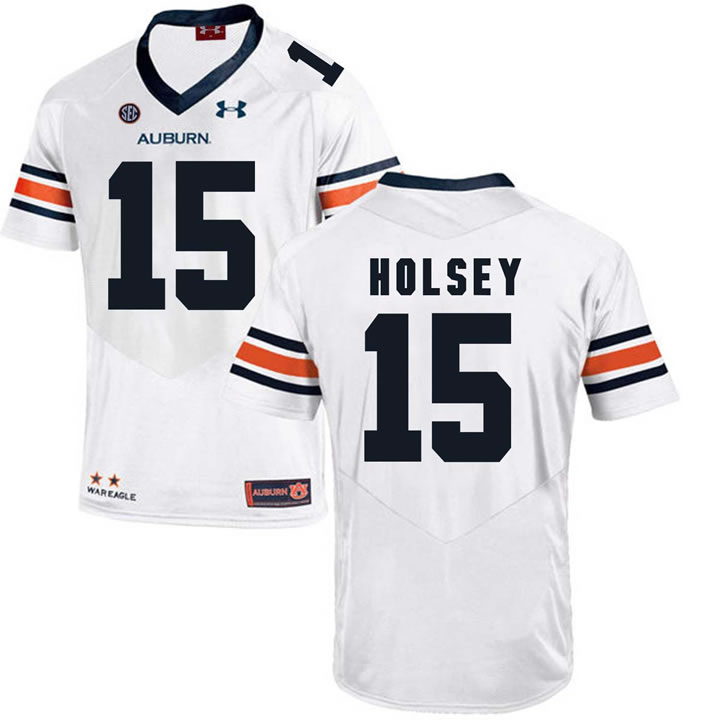 Auburn Tigers #15 Joshua Holsey White College Football Jersey